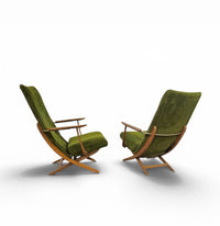 2 x 20th-century vintage design reclining  armchairs