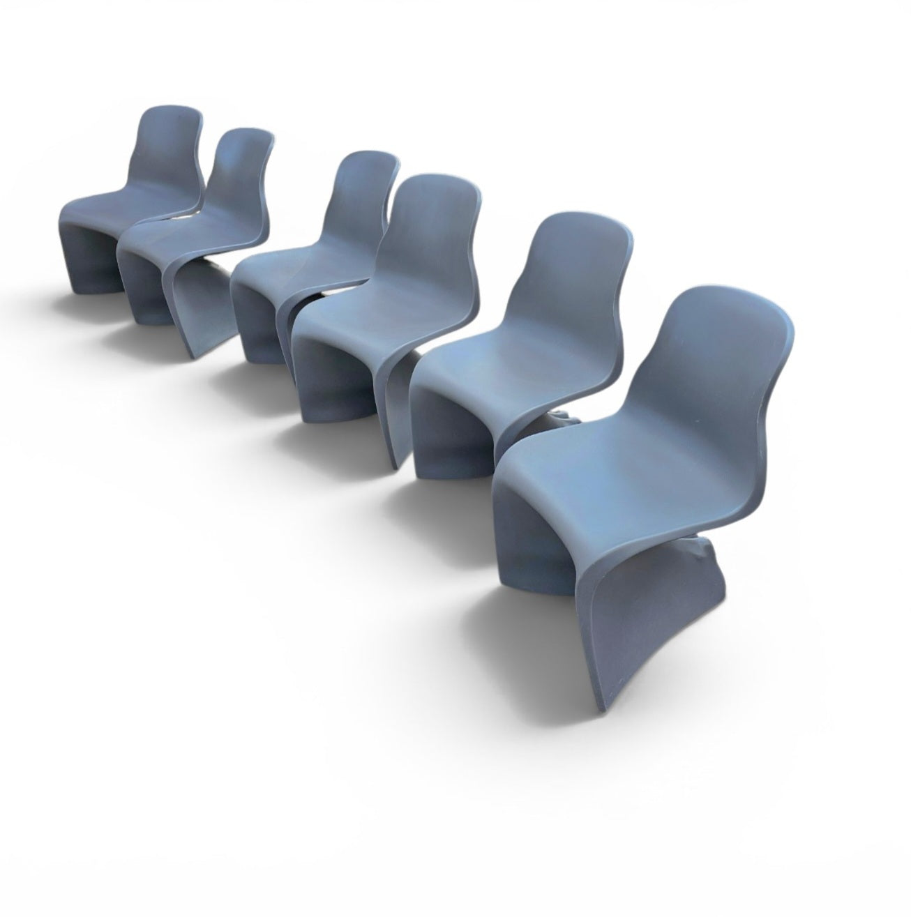 6 x matt grey Her Chair by Casamania / Fabio Novembre /