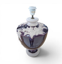 2 x large Kostka floral ceramic vase lamp / 1970s / France
