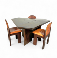 Mid-Century dining table and 3 x chairs by Silvio Coppola for Fratelli Montina Italy / 1970s