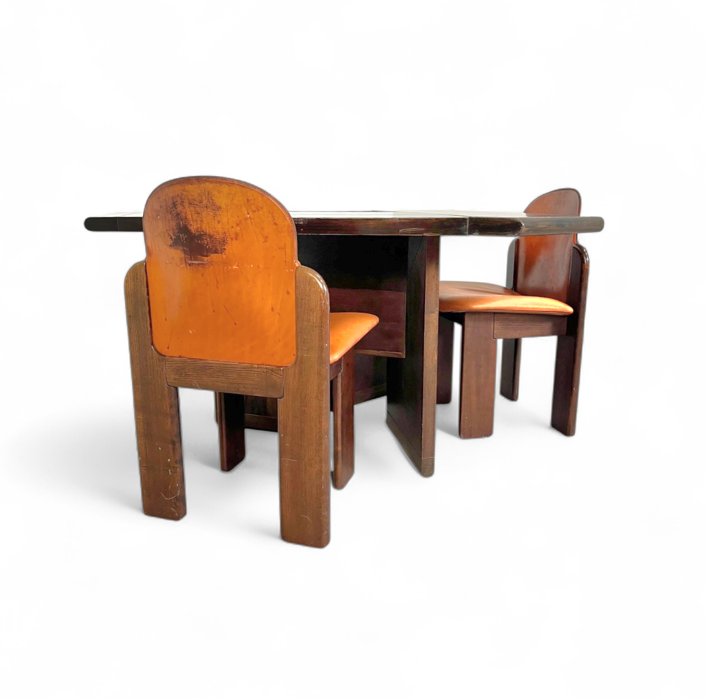 Mid-Century dining table and 3 x chairs by Silvio Coppola for Fratelli Montina Italy / 1970s