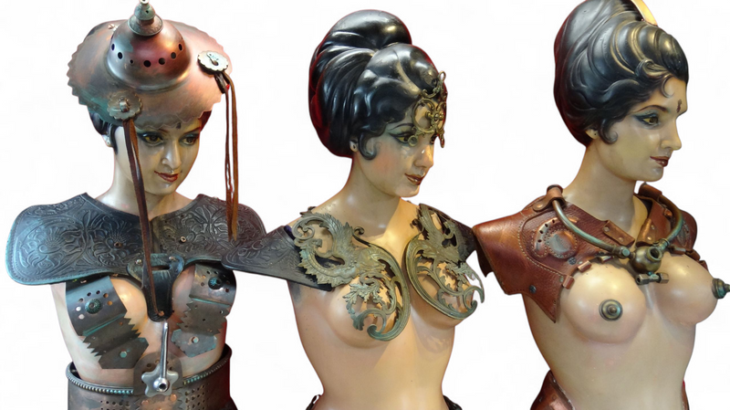 3 x Studio Shilpa Sadhana life size mannequin / carnival dummy's / Bombay India 1948
