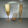 2 x Marco Agnoli for Pierantonio Bonacina XL / Flûte Floor Lamp in Cane / wicker and Wood