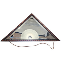 2 x oak wood triangle Mirror / facet cut edges