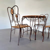 Medaillon garden set wrought iron italy 1970