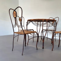 Medaillon garden set wrought iron italy 1970