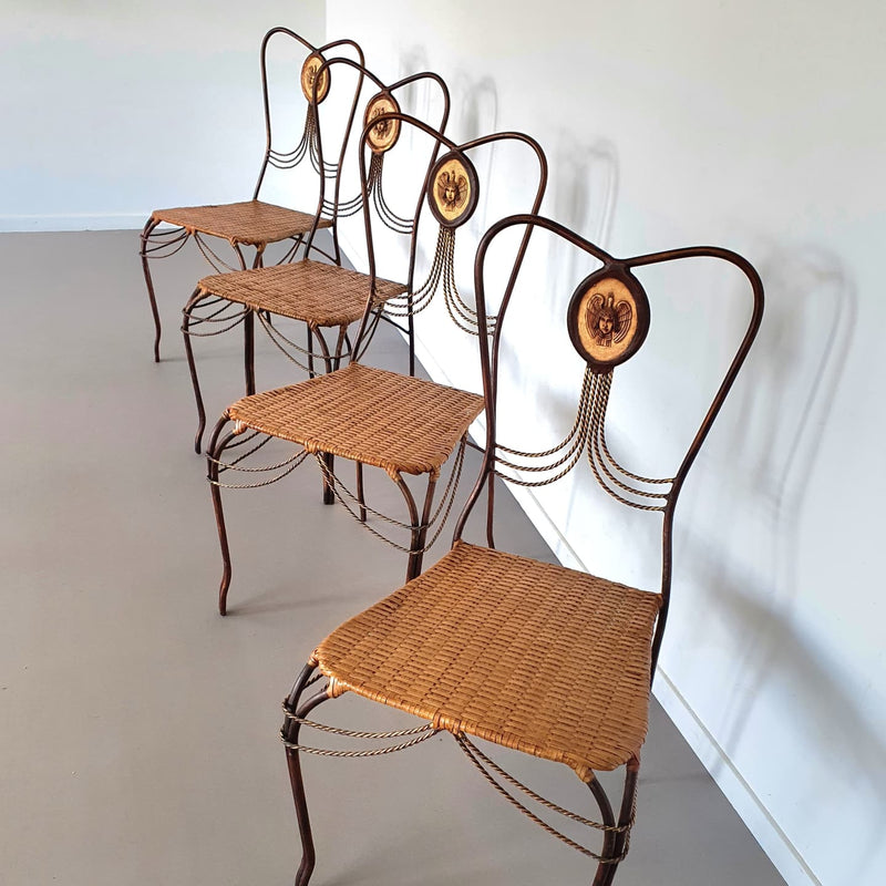Medaillon garden set wrought iron italy 1970