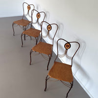 Medaillon garden set wrought iron italy 1970
