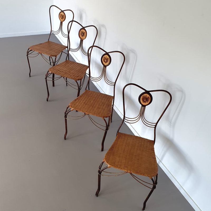 Medaillon garden set wrought iron italy 1970