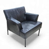 Kinnarps / Sweden /meo 357 arm chair / black leather / 1990s / Dan Ihreborn