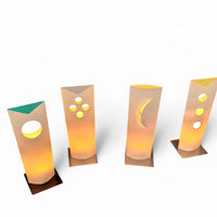 4 x Danish Bala Bonbori leuchte Betrieb table lamp / Design Zentrum Nordrhein Westfalen / Incredible rare. Paper lampshade. 52 cm x 18 cm  #bala #bonbori #danischtablelamp #balabonbori #danishlamp