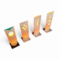 4 x Danish Bala Bonbori leuchte Betrieb table lamp / Design Zentrum Nordrhein Westfalen / Incredible rare. Paper lampshade. 52 cm x 18 cm  #bala #bonbori #danischtablelamp #balabonbori #danishlamp