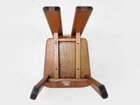 6 x De Puydt Rapsodie oak Brutalist dining chair from the 1970s.