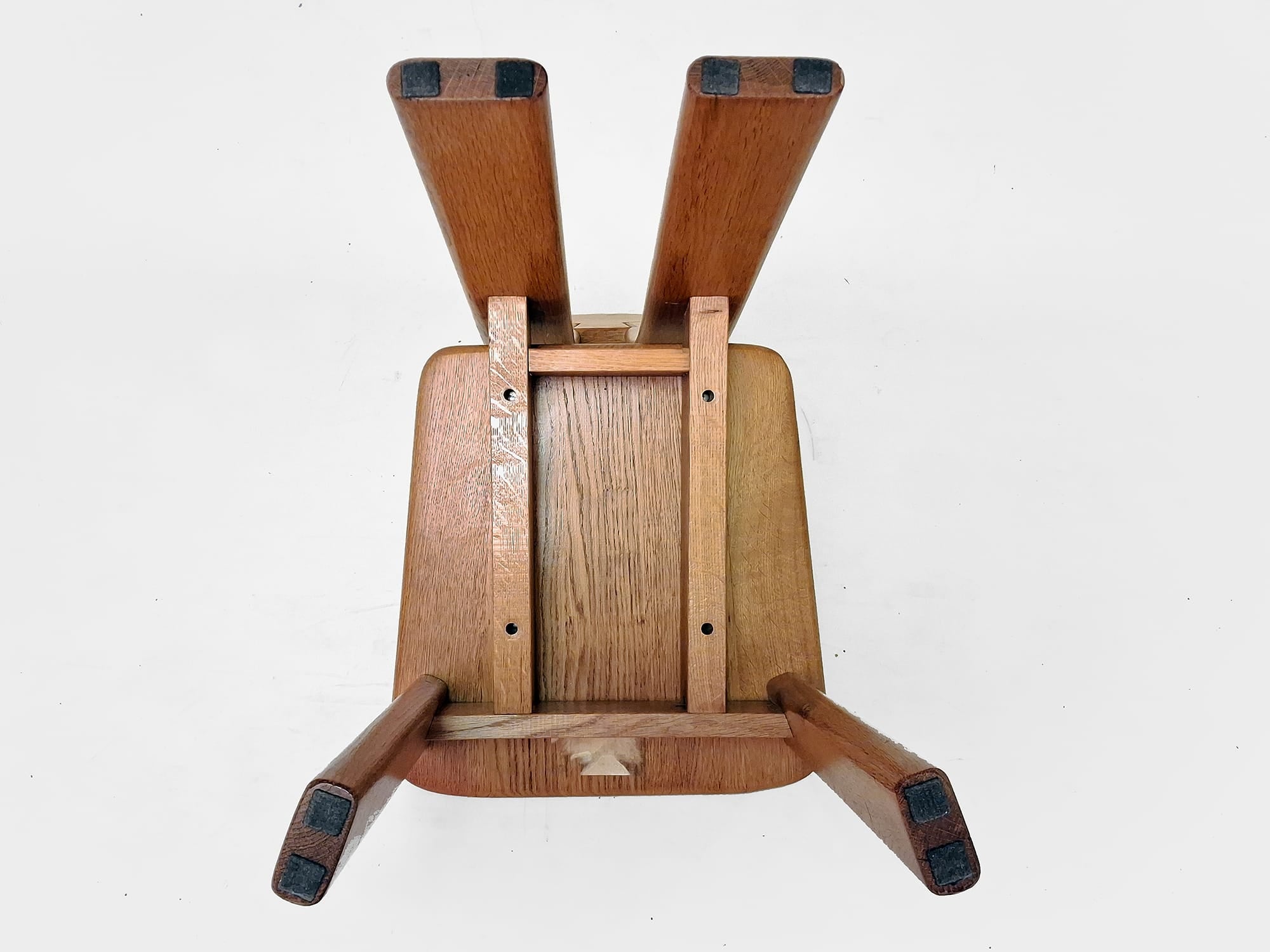 6 x De Puydt Rapsodie oak Brutalist dining chair from the 1970s.