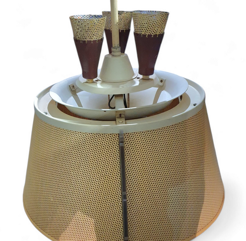 Perforated steel hanging lamp 1950s