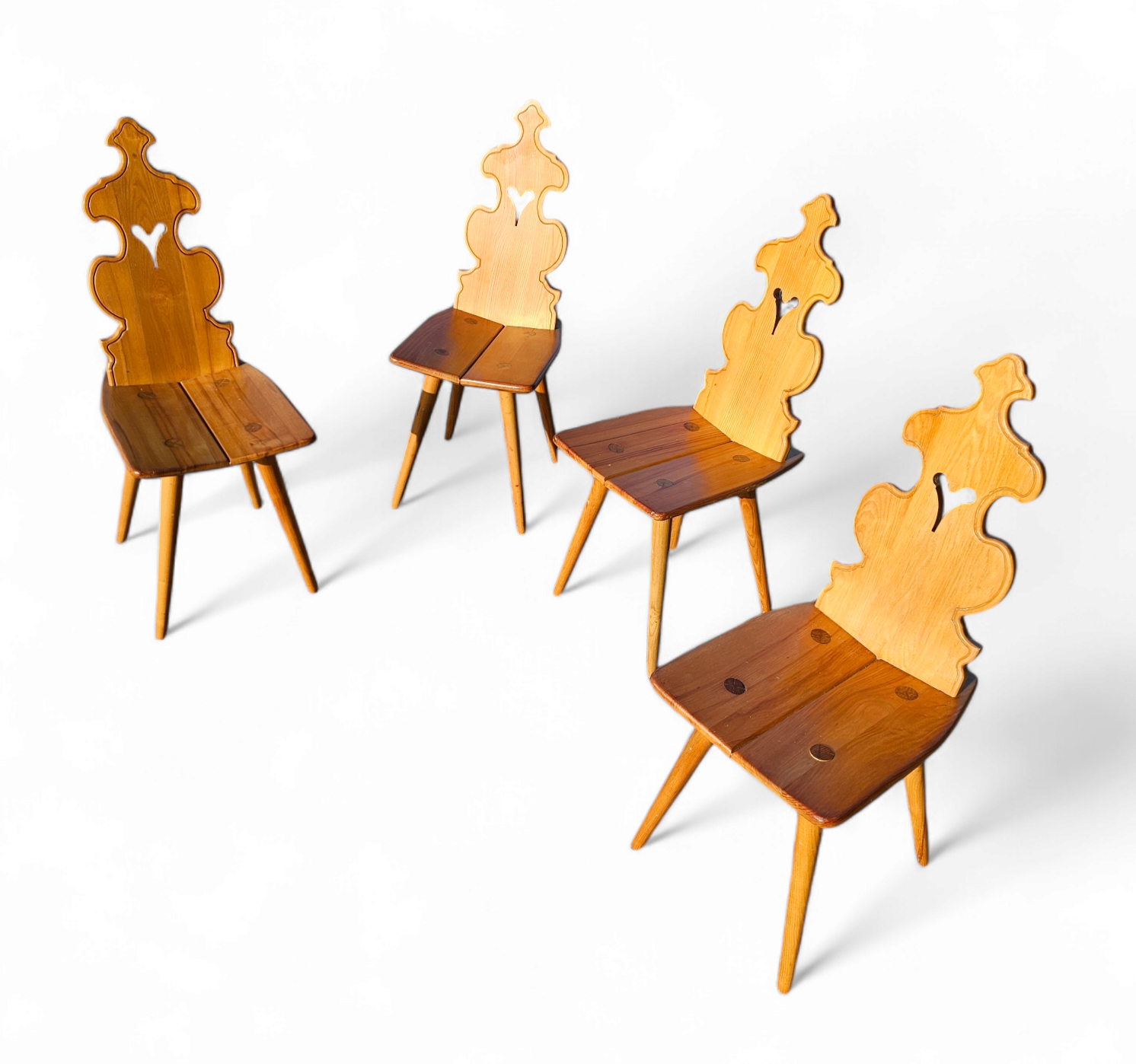 Vintage Mid-Century Brutalist Style Design Tiroler Chair set of 4