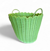 Woven plastic rattan baskets 1970s / Height 43 cm