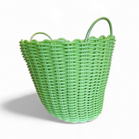 Woven plastic rattan baskets 1970s / Height 43 cm