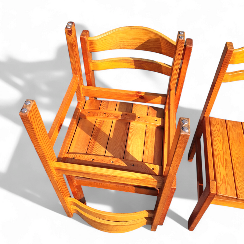 4 x pine dining chair 1970s