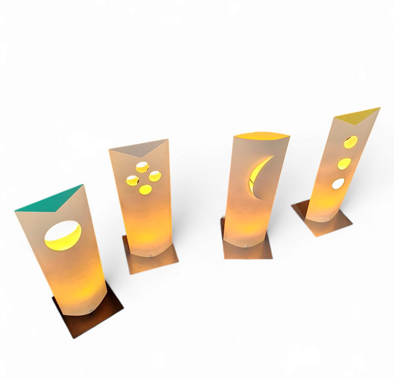 4 x Danish Bala Bonbori leuchte Betrieb table lamp / Design Zentrum Nordrhein Westfalen / Incredible rare. Paper lampshade. 52 cm x 18 cm  #bala #bonbori #danischtablelamp #balabonbori #danishlamp