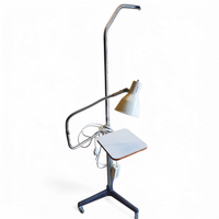 Medical / Dentist /  floorlamp with adjustable small table 1970
