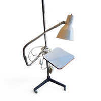 Medical / Dentist /  floorlamp with adjustable small table 1970