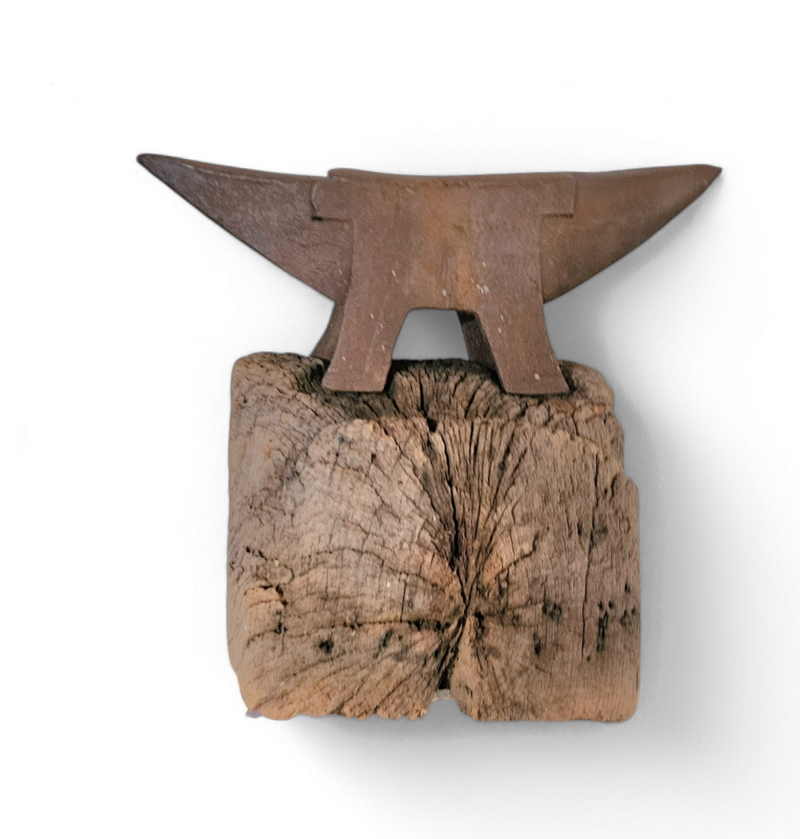 19th Century Blacksmith's Anvil on the original Tree Stump Pedestal