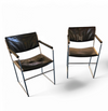 2 x Arco dining chair / Arnold Merckx / 1980s / black leather