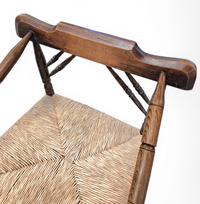 A pair of Dutch oak / matching Rush Chairs 1930s
