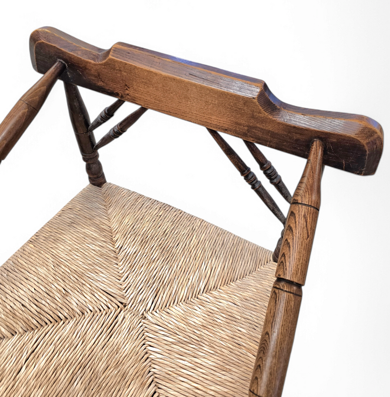 A pair of Dutch oak / matching Rush Chairs 1930s