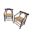 A pair of Dutch oak / matching Rush Chairs 1930s