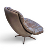 Danish Leather Swivel Lounge Chairs by H.W. Klein for Bramin, 1960s