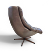 Danish Leather Swivel Lounge Chairs by H.W. Klein for Bramin, 1960s