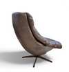 Danish Leather Swivel Lounge Chairs by H.W. Klein for Bramin, 1960s
