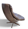 Danish Leather Swivel Lounge Chairs by H.W. Klein for Bramin, 1960s