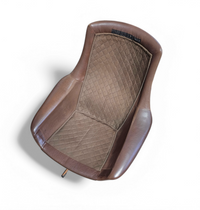 Danish Leather Swivel Lounge Chairs by H.W. Klein for Bramin, 1960s