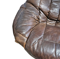 Danish Leather Swivel Lounge Chairs by H.W. Klein for Bramin, 1960s