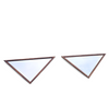 2 x oak wood triangle Mirror / facet cut edges