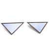 2 x oak wood triangle Mirror / facet cut edges