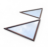 2 x oak wood triangle Mirror / facet cut edges