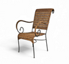 2 x wrought iron / rattan arm chairs 1970s