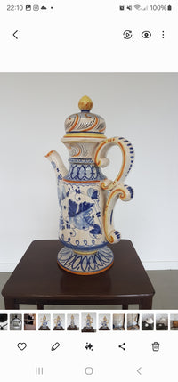 Italy / ceramic / Majolica / Deruda / teapot / Height 50 cm