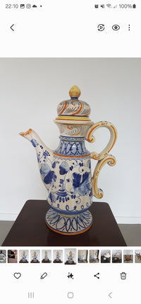 Italy / ceramic / Majolica / Deruda / teapot / Height 50 cm