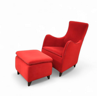 Senta armchair / hocker / ottoman by Gerard van den Berg for Wittmann / red velvet upholstery / marked
Stunning condition