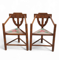 2 x Scandinavian / Sweden /carved Monk chairs 1920s