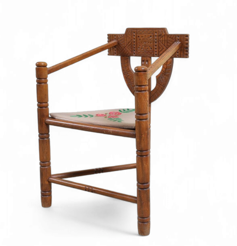 2 x Scandinavian / Sweden /carved Monk chairs 1920s