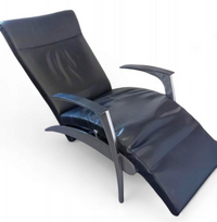 DAVID / design armchair /lounger by Interprofil / black leather good condition