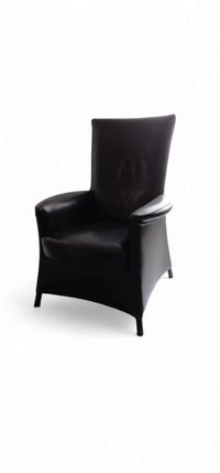 2 x Armchair by Wittmann /design Paolo Piva / Model Alta Highback / black leather