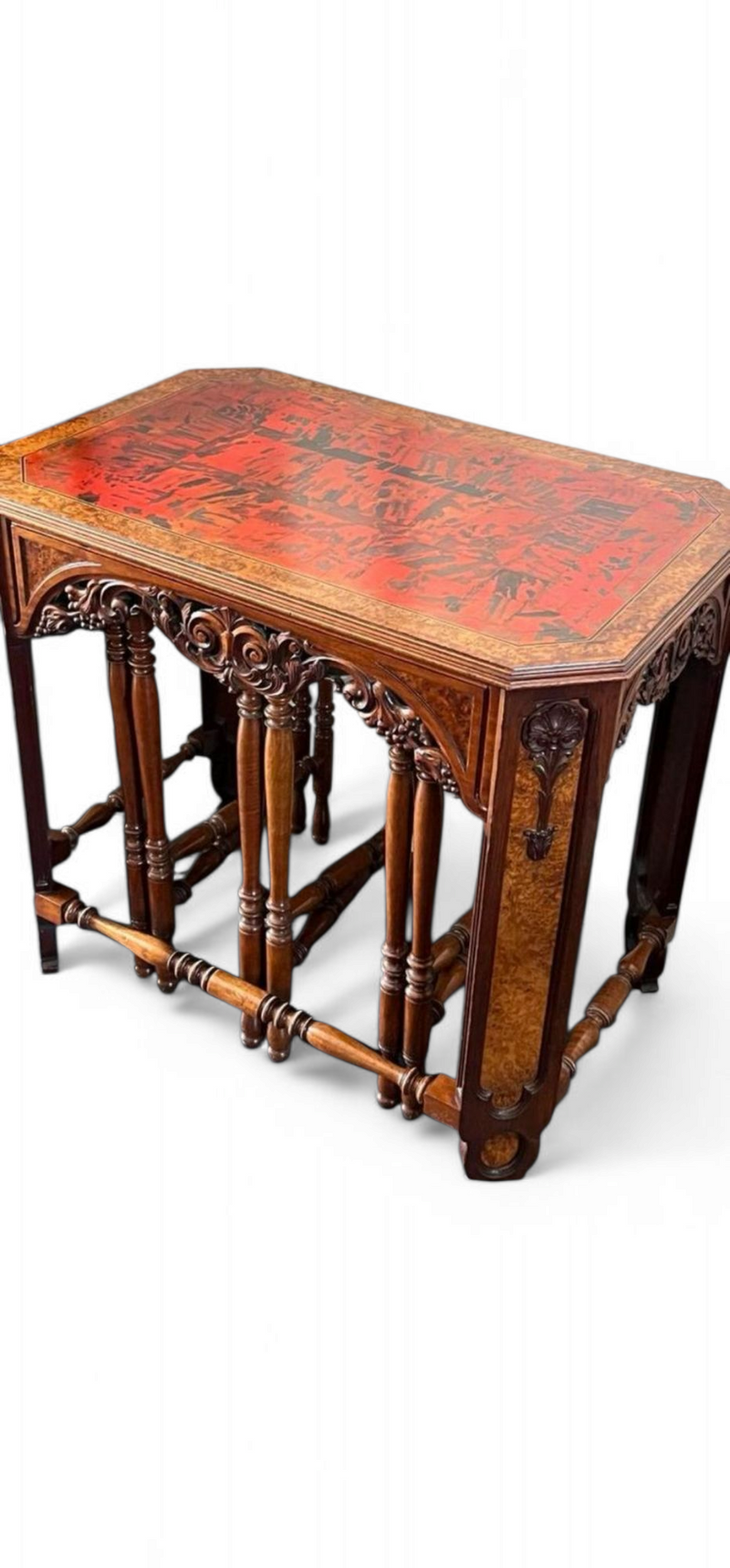 Art Deco / nesting table 3 x / attributed to Maison Franck / inlaid tortoiseshell top / 1920