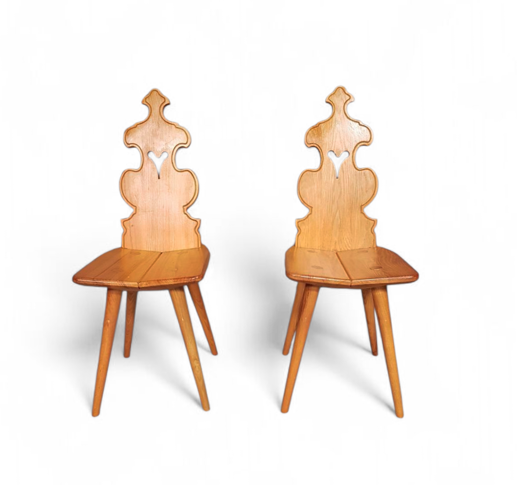 Vintage Mid-Century Brutalist Style Design Tiroler Chair set of 4